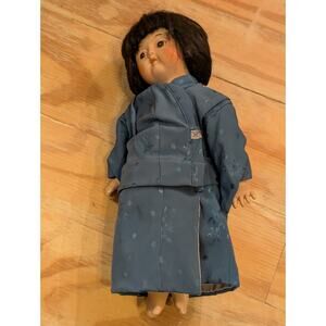 Dynasty Doll Collection Japanese Porcelain Doll Girl Polka Dot Kimono Musical